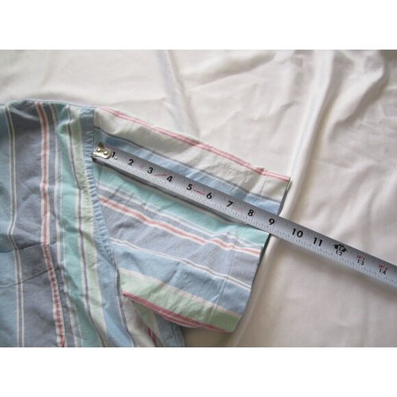 Men Lands; End Sail Rigged Oxfor Traditional Fit Short Sleeve Shirt Sz L (MT284) - Picture 8 of 9